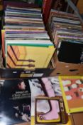TWO BOXES OF RECORDS, approximately one hundred and eighty LPs and twelve inch singles, by artists