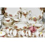 A QUANTITY OF ROYAL ALBERT 'OLD COUNTRY ROSES' PATTERN DINNERWARE, comprising a large meat plate,