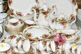 A QUANTITY OF ROYAL ALBERT 'OLD COUNTRY ROSES' PATTERN DINNERWARE, comprising a large meat plate,