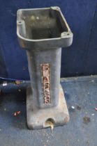 A LARGE AND HEAVY VINTAGE CLARKSON MACHINE PEDESTAL width at base 35cm depth 45cm height 82cm