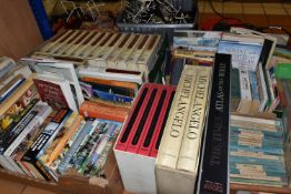 FOUR BOXES & LOOSE BOOKS containing over 130 miscellaneous titles in hardback and paperback