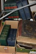 THREE BOXES AND LOOSE BOOKS containing forty-five miscellaneous titles to include two volumes of The
