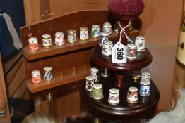 A COLLECTION OF ROYAL CROWN DERBY PORCELAIN THIMBLES, comprising fifteen Royal Crown Derby