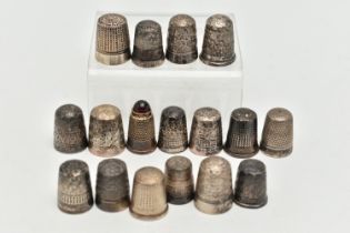 ASSORTED THIMBLES, to include five silver thimbles, hallmarked 'Charles Horner' Chester, nine