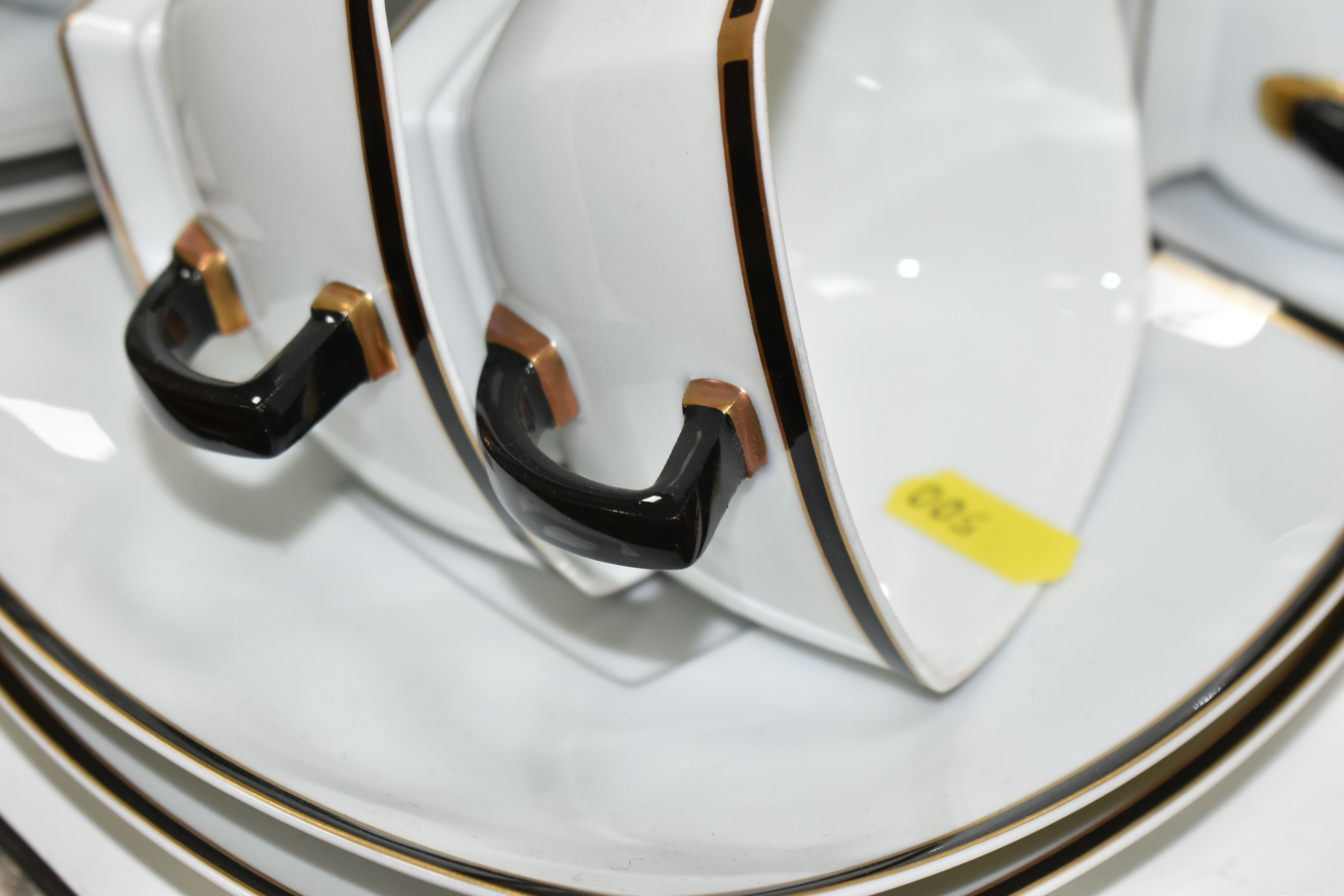 A MODERN LIMOGES J.L. COQUET, PRÉLUDE COFFEE AND TEAWARE, with a black and gilt border, comprising a - Image 3 of 7