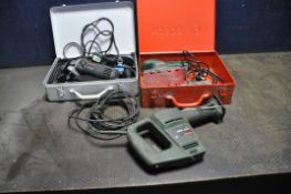 BOSCH POWER TOOLS comprising of a GWS 6-100 angle grinder in metal case, a PSS 240A sander in