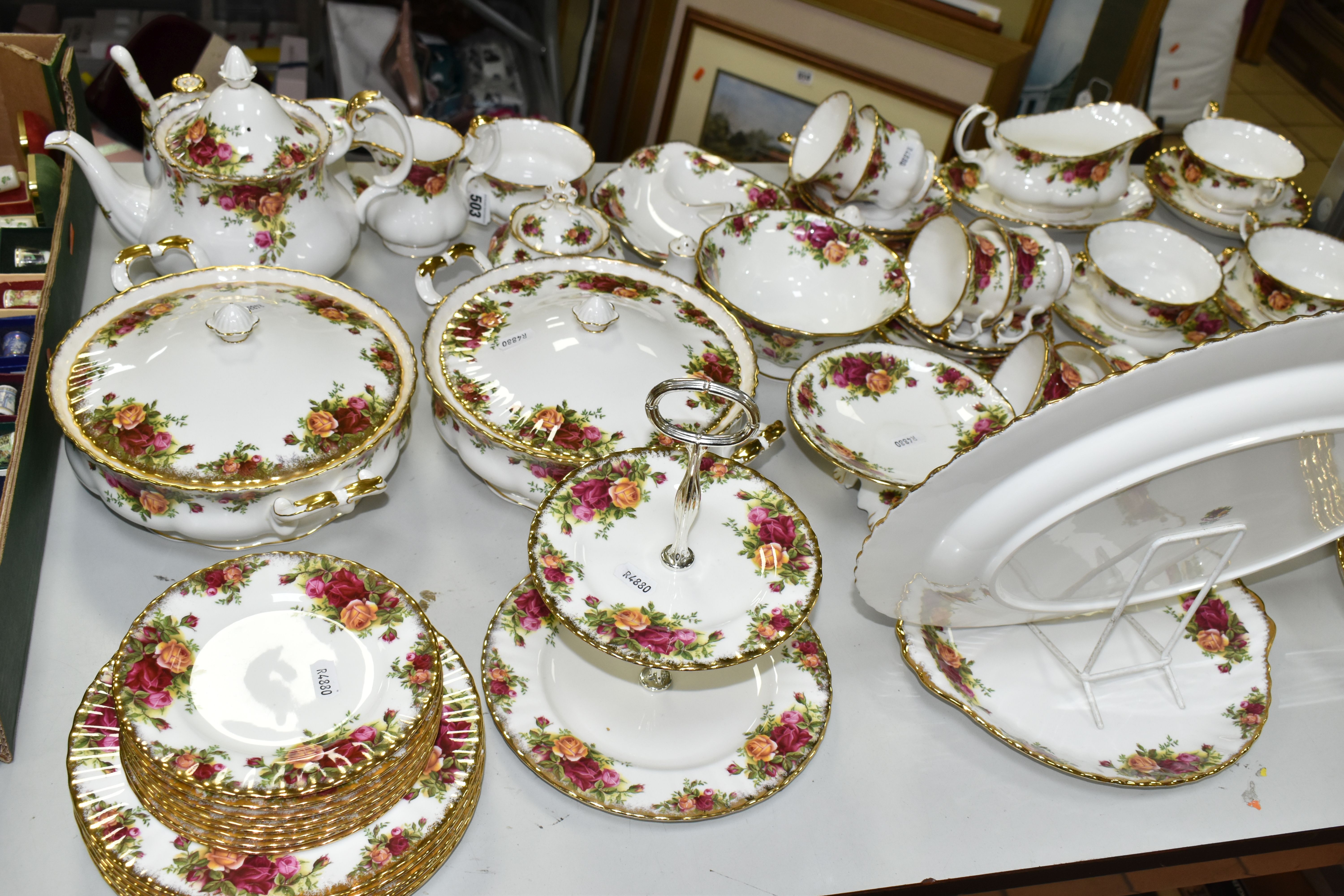 ROYAL ALBERT 'OLD COUNTRY ROSES' TEA AND DINNER WARES, comprising six cups and saucers - one cup - Image 6 of 7