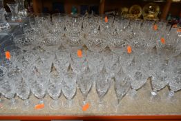 A SUITE OF STUART CRYSTAL GLASSES, 'Victoria' design, comprising twelve goblets, twelve wine