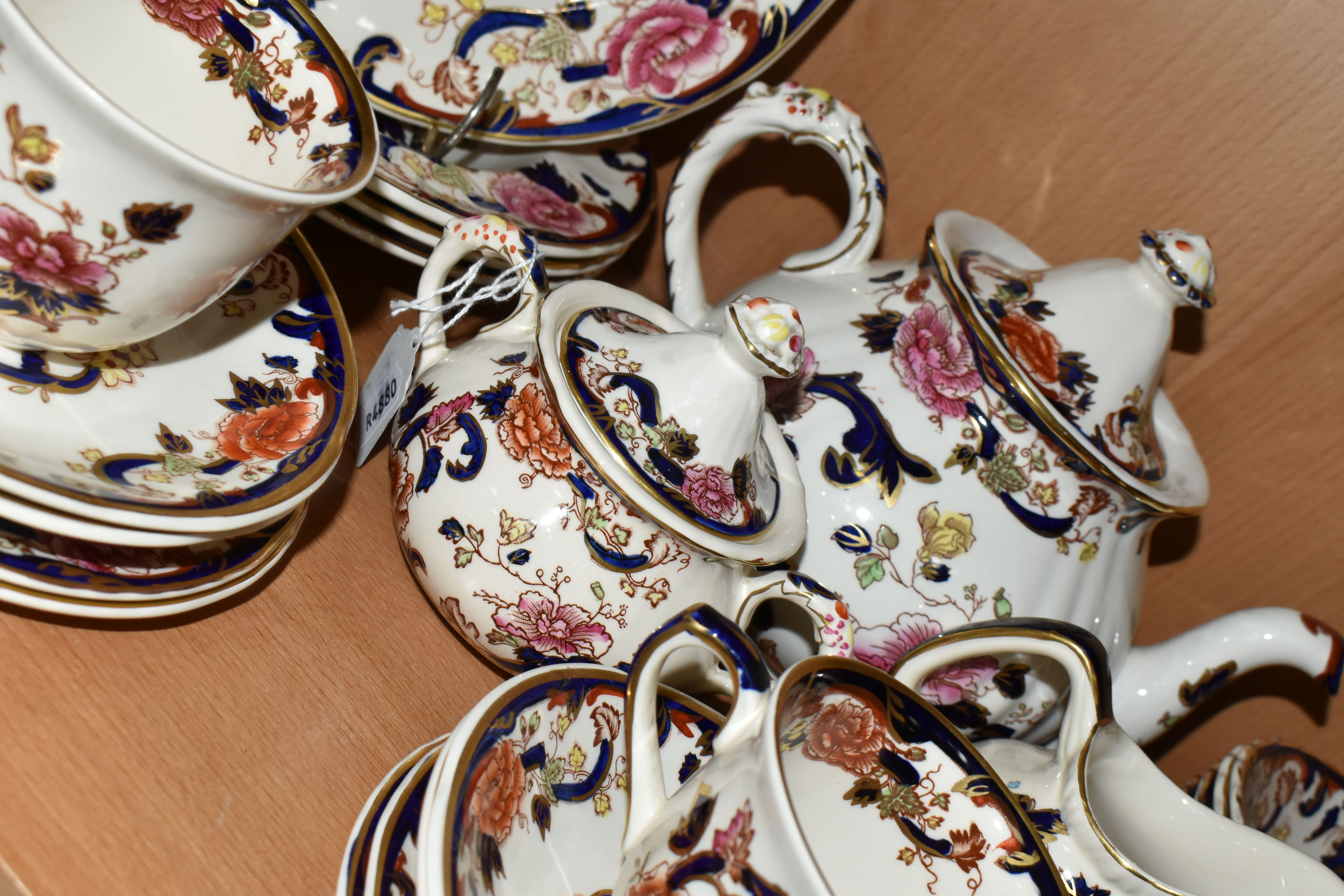 A THIRTY EIGHT PIECE MASON'S MANDALAY DINNER SERVICE, to include a teapot (spout chipped), a cream - Image 7 of 8