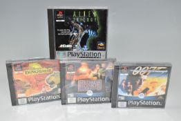 PLAYSTATION GAMES FACTORY SEALED, includes Alien Trilogy, 007: The World Is Not Enough, Medal Of