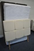 A TEMPUR CONTOUR ELITE 4FT DIVAN BED AND MATTRESS, along with a headboard (condition report: general