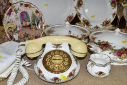A SELECTION OF ROYAL ALBERT OLD COUNTRY ROSES CERAMICS ETC, comprising six dinner plates, two