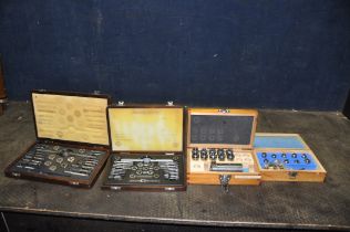 TWO TAP AND DIE SETS AND TWO SETS OF MANDRILLS metric and BA along with a metric/whitworth thread