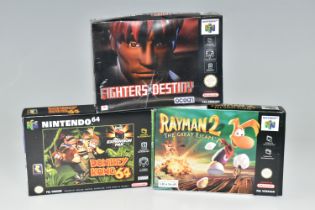 NINTENDO 64 GAMES BOXED, includes Rayman 2, Fighters Destiny (factory sealed) and Donkey Kong 64 (