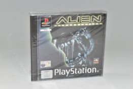 ALIEN RESURRECTION PLAYSTATION GAME FACTORY SEALED, seal is unbreeched, box has some minor