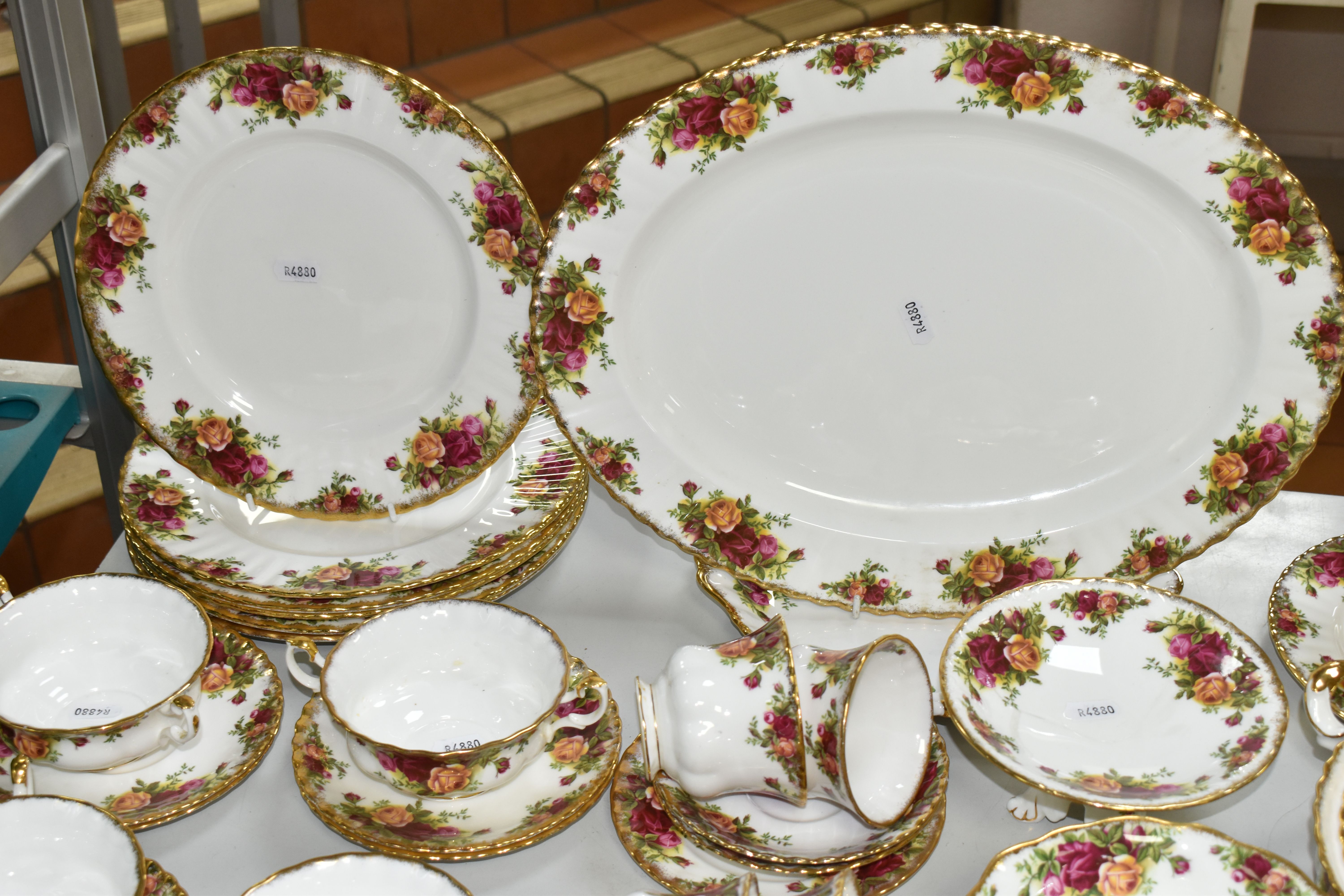 ROYAL ALBERT 'OLD COUNTRY ROSES' TEA AND DINNER WARES, comprising six cups and saucers - one cup - Image 2 of 7