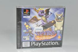 SPYRO: YEAR OF THE DRAGON PLAYSTATION GAME FACTORY SEALED, seal is unbreeched, but the box has minor