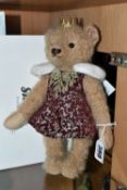 A BOXED LIMITED EDITION STEIFF ANTONIA TEDDY BEAR, with cafe au lait mohair and cotton 'fur', gold