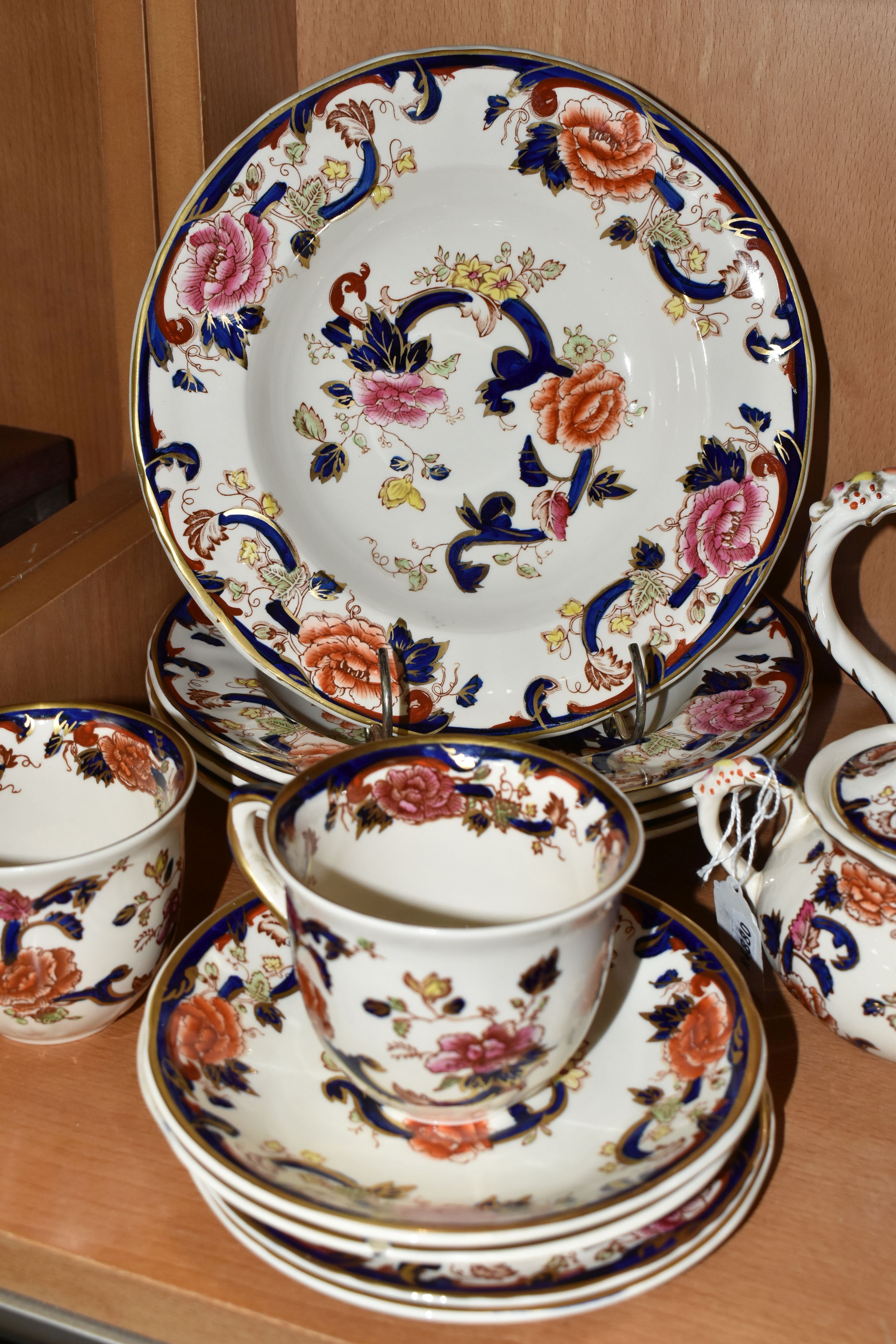 A THIRTY EIGHT PIECE MASON'S MANDALAY DINNER SERVICE, to include a teapot (spout chipped), a cream - Image 8 of 8