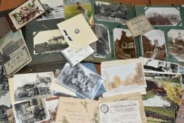 ONE BOX OF EPHEMERA containing approximately 370 vintage Postcards in two albums featuring