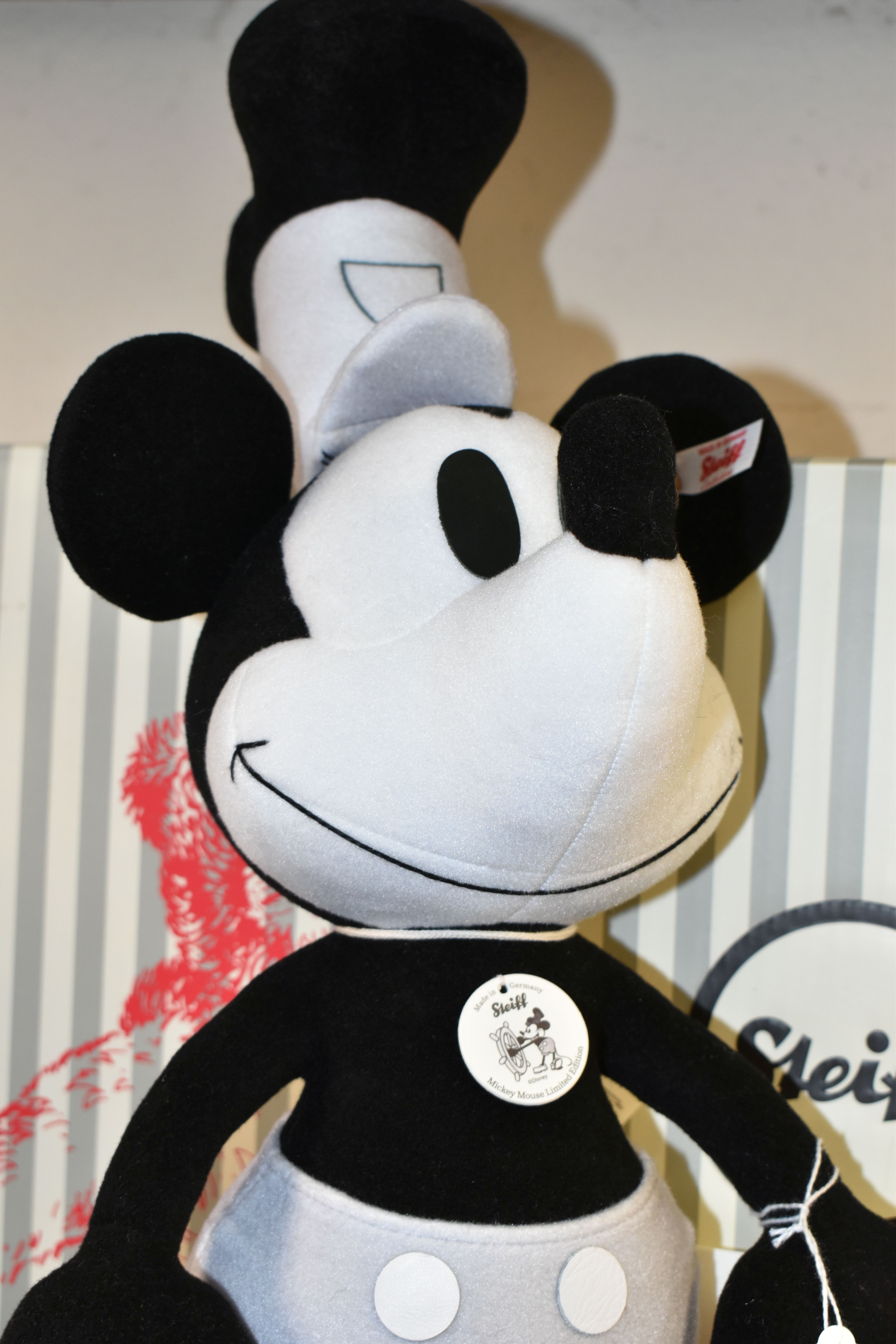 A BOXED LIMITED EDITION STEIFF DISNEY MICKEY MOUSE 'STEAMBOAT WILLIE', with gold coloured ear button - Image 4 of 4