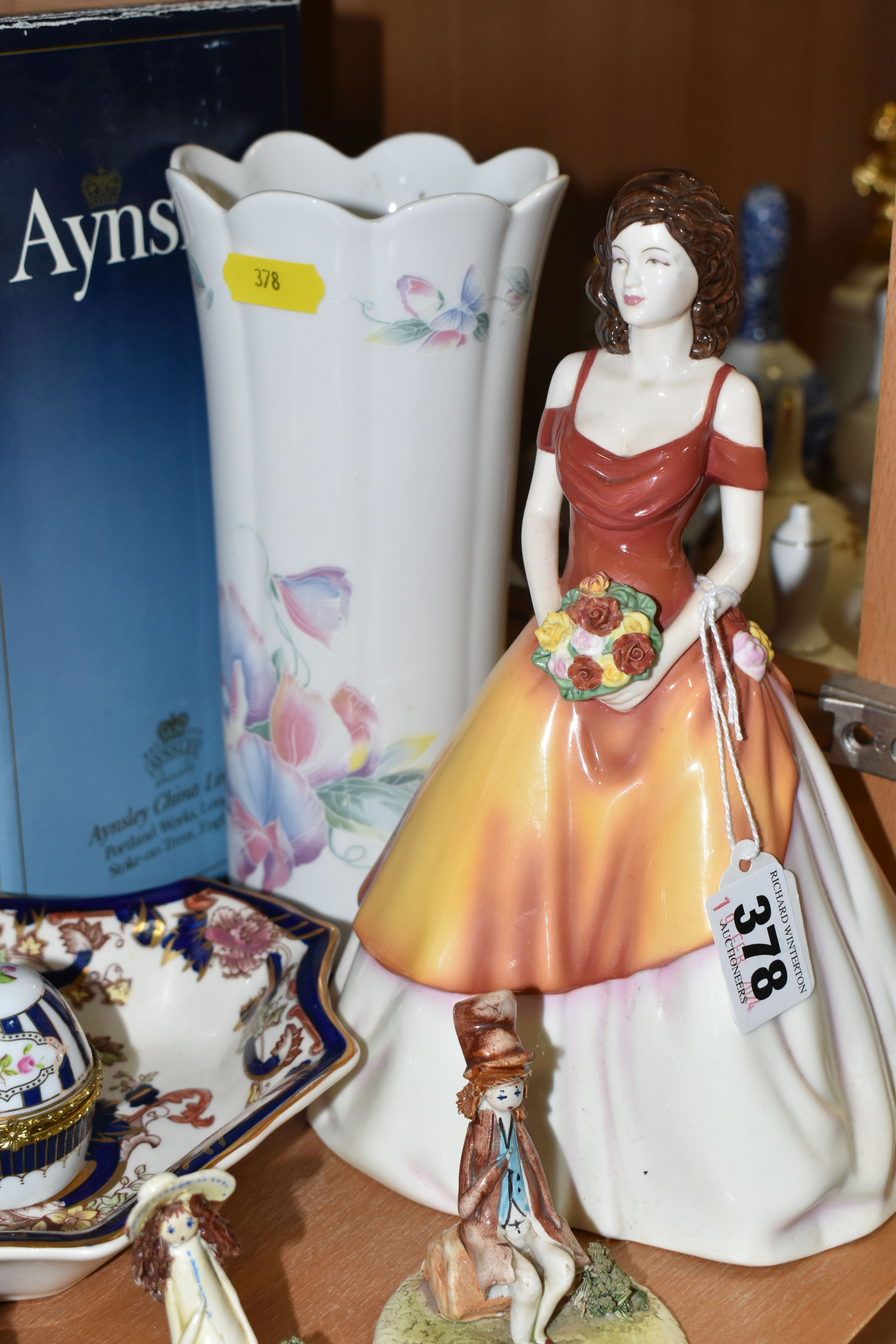 A SMALL COLLECTION OF NAMED CERAMICS ETC, to include a boxed Royal Doulton 'Linda' figurine, two - Image 3 of 10