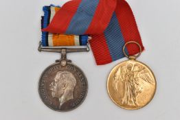 TWO WWI MEDALS, to include a 1914-1918 service medal fitted with part ribbon, and a Victory medal,