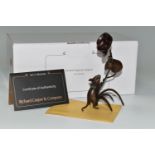 A BOXED RICHARD COOPER & COMPANY LIMITED EDITION BRONZE, titled 'Mice with Poppy', sculpted by