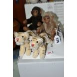 A BOXED LIMITED EDITION STEIFF NOAH'S ARK SET THREE, comprising two tigers and two gorillas, all