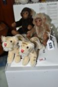 A BOXED LIMITED EDITION STEIFF NOAH'S ARK SET THREE, comprising two tigers and two gorillas, all