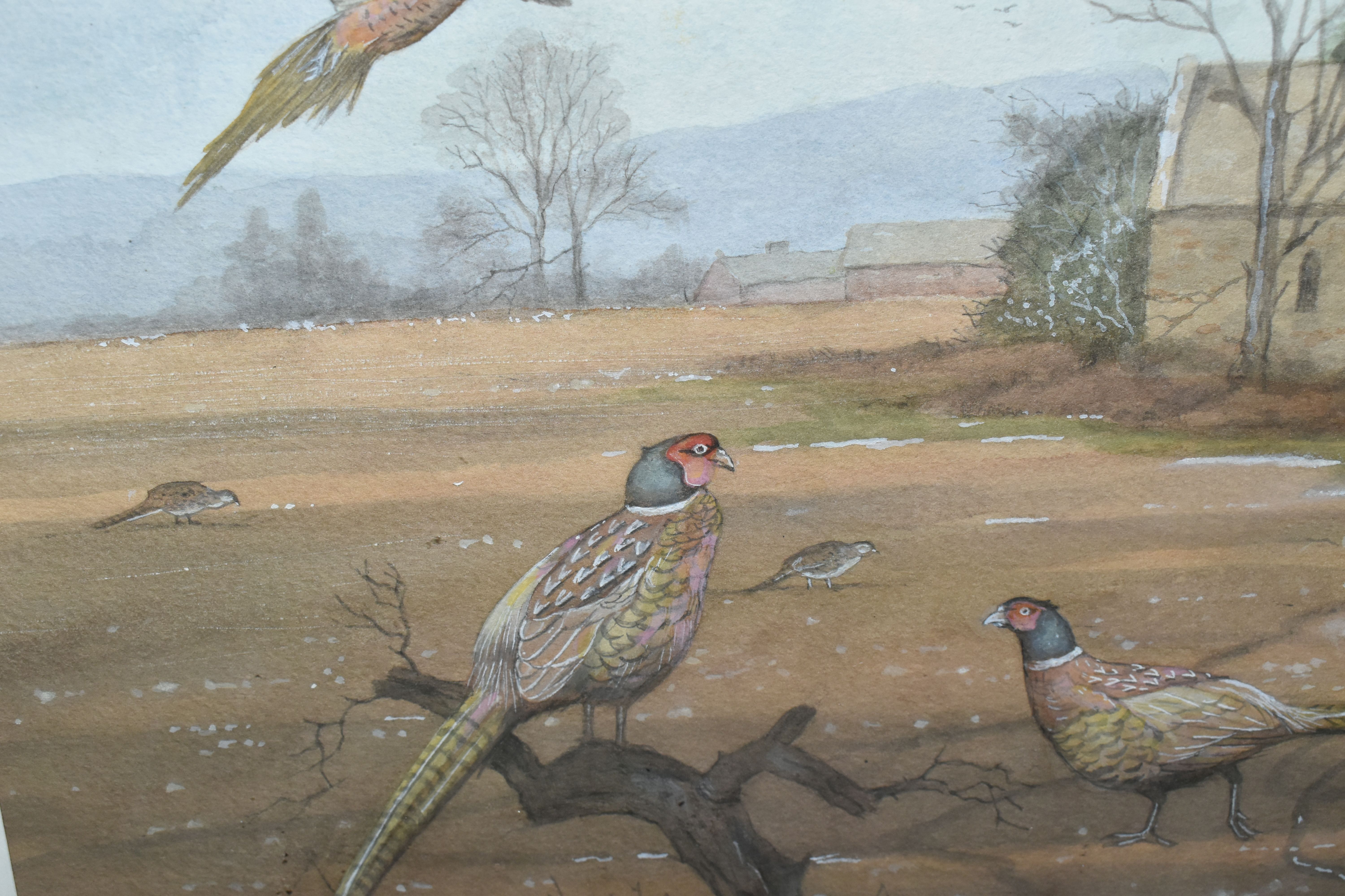 BRYAN CONWAY (20TH/21ST CENTURY) A LANDSCAPE WITH PHEASANTS, an autumn landscape with pheasants in a - Image 4 of 7