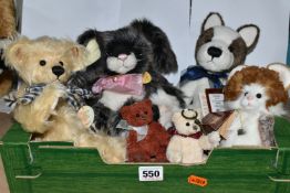 FOUR CHARLIE BEAR SOFT TOYS AND TWO CHARLIE BEAR KEYRINGS, the toys comprising 'Penny' (CB124995), a
