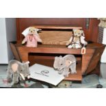 A BOXED LIMITED EDITION STEIFF NOAH'S ARK SET ONE, comprising Noah, Noah's Wife, a bull elephant and