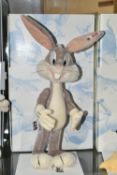 A BOXED STEIFF LIMITED EDITION 'BUGS BUNNY', with grey and white mohair and cotton, gold coloured