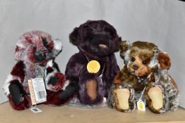 THREE CHARLIE BEARS, comprising 'Penny Chew' (CB140027) designed by Heather Lyell, 'Dolce' (