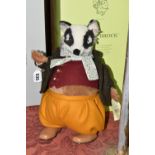 A BOXED STEIFF BEATRIX POTTER LIMITED EDITION 'TOMMY BROCK', the badger character with alpaca and