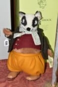 A BOXED STEIFF BEATRIX POTTER LIMITED EDITION 'TOMMY BROCK', the badger character with alpaca and