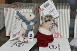 TWO BOXED STEIFF LIMITED EDITION ORNAMENTS, comprising 'Hedgehog in a Mitten' 007040 - 481/2,000,
