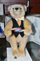 A BOXED STEIFF LIMITED EDITION 'CROUPIER' TEDDY BEAR, jointed with blond mohair and cotton 'fur',