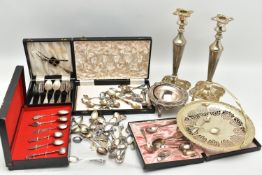 ASSORTED COLLECTABLE CONTINETAL SPOONS AND OTHER ITEMS, spoons with marks to include 925, 800,