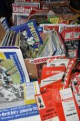 FIVE BOXES OF FOOTBALL PROGRAMMES AND MAGAZINES, to include various Liverpool dating from 1963 to