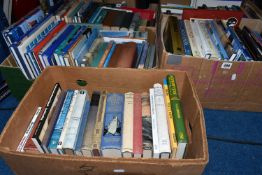 FIVE BOXES OF NAUTICAL, SHIPPING AND SAILING BOOKS, to include approximately one hundred and