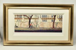 ROLF HARRIS (AUSTRALIA 1930-2023) 'CYCLIST, BAYSWATER ROAD', a study of a London street, a Limited