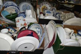 FIVE BOXES OF DINNERWARE, to include an Alfred Meakin 'Bengal Tree' pattern dinner set, a pale