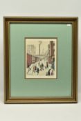 LAURENCE STEPHEN LOWRY (BRITISH 1887-1976) 'STREET SCENE', a depiction of figures going about