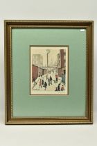 LAURENCE STEPHEN LOWRY (BRITISH 1887-1976) 'STREET SCENE', a depiction of figures going about