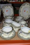 A GROUP OF ROYAL WORCESTER 'THE DUCHESS' PATTERN TEAWARE, comprising one dinner plate, a square cake