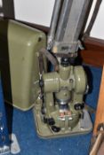 A CASED KERN SWISS THEODOLITE AND TRIPOD, the theodolite model K1-A with a green finish, together