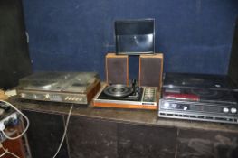 THREE MID-CENTURY MUSIC CENTRES (SPARES OR REPAIRS) comprising of a Toshiba SM3100, a Realistic 13-