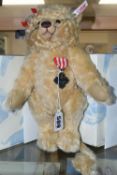 A BOXED STEIFF LIMITED EDITION COWARDLY LION TEDDY BEAR, no. 682674, from the Wizard of Oz 2014